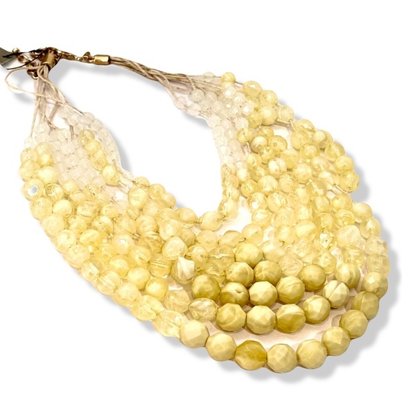 CHICO’s Layered Pale Yellow Gradient Faceted Beaded Statement Necklace N… - Picture 4 of 5